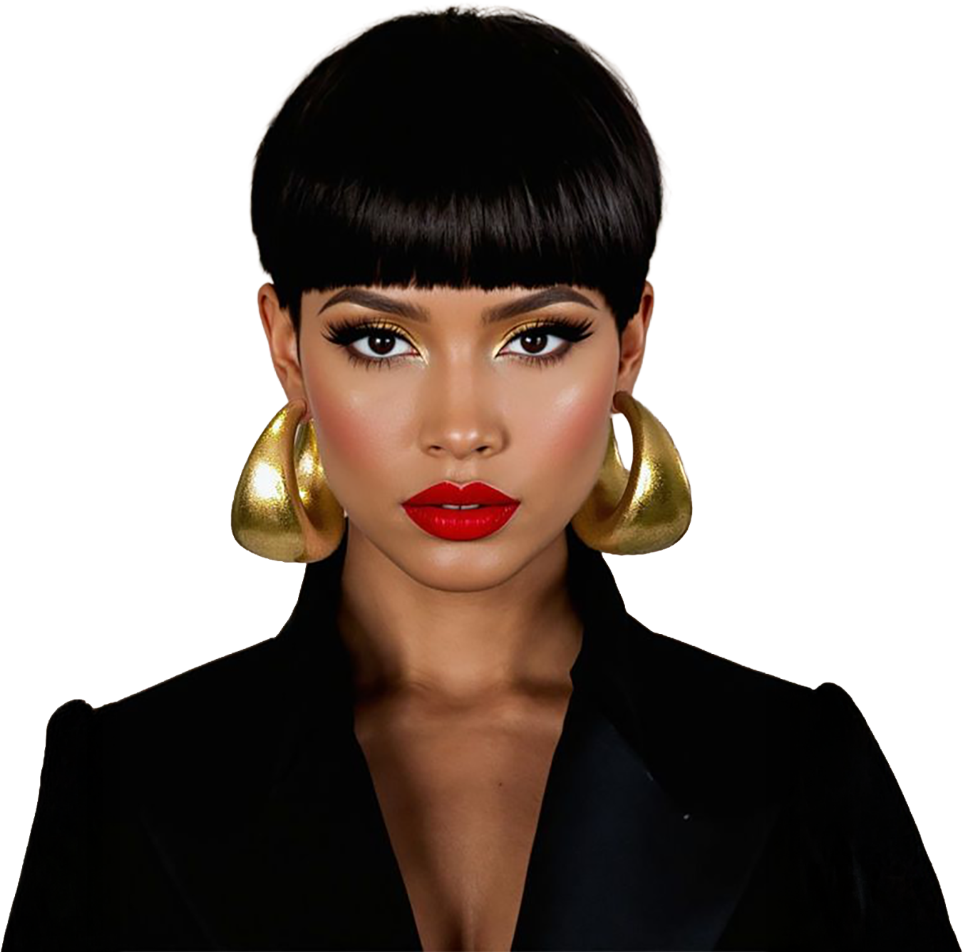 Dimensional brunette in editorial portrait light